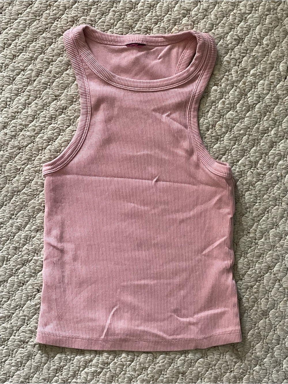 Sleeveless Ribbed Pink Tank Top - Classic Women's Summer Staple